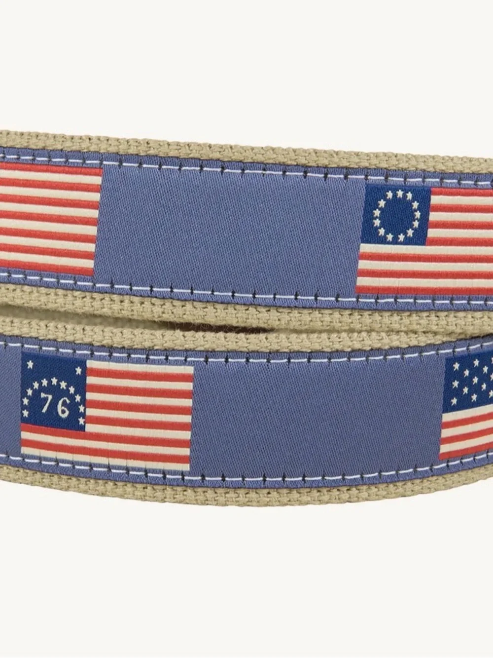 Woven American Flag Club Belt - Brown & Blue